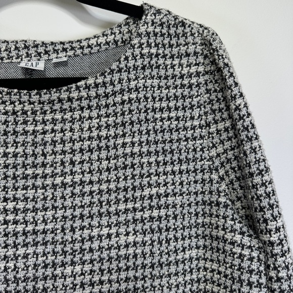 GAP Metallic Houndstooth Shift Dress | Tweed Knit Mod Workwear Mini | Size M - Picture 3 of 8
